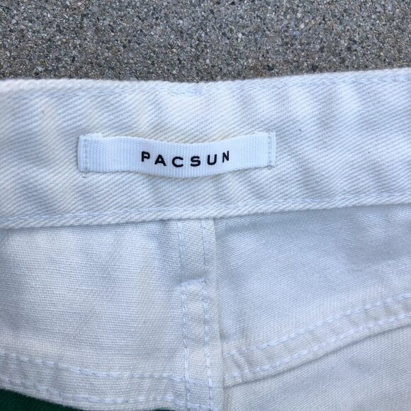 PACSUN Low Rise Carpenter Denim Jeans Women's 28 Color Block Green Pants​ - Picture 6 of 11